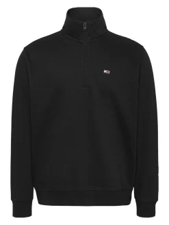 Tommy Jeans 1/4 Zip Mock Neck Fleece Sweatshirt, , M- Sweatshirts & Trøjer