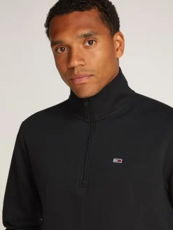 Tommy Jeans 1/4 Zip Mock Neck Fleece Sweatshirt, , M- Sweatshirts & Trøjer
