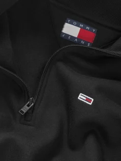 Tommy Jeans 1/4 Zip Mock Neck Fleece Sweatshirt, , M- Sweatshirts & Trøjer