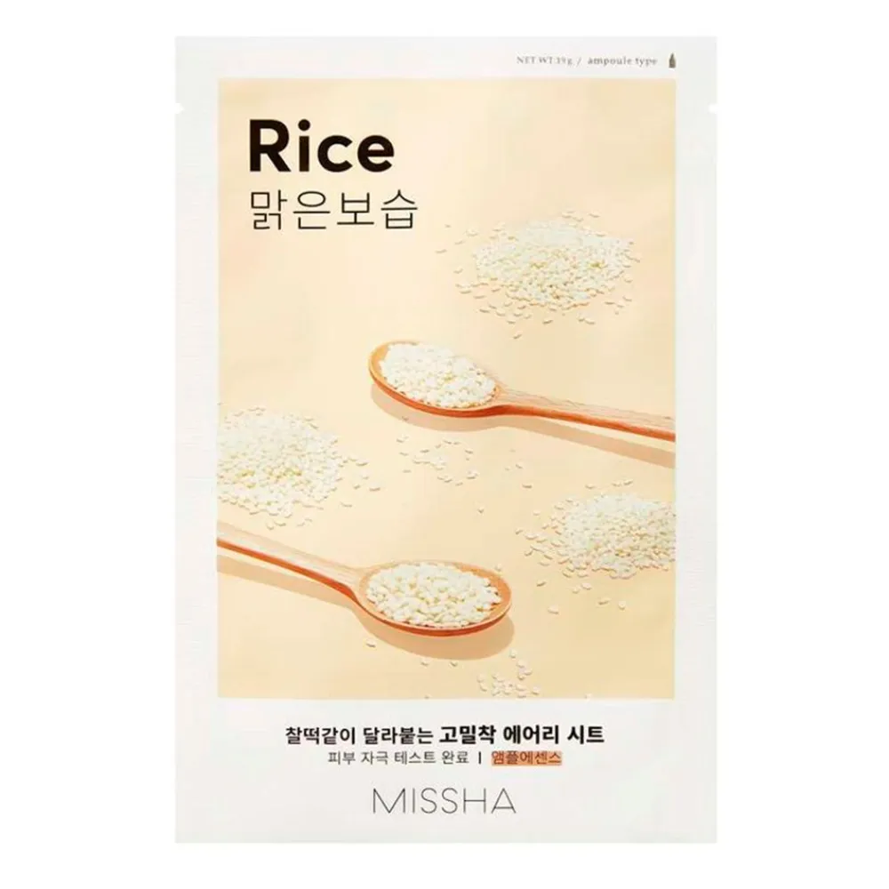Missha Airy Fit Sheet Mask - Rice, 1 stk- Hudpleje