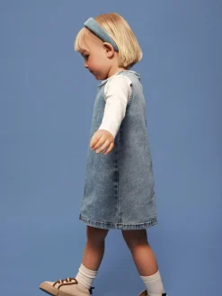 Outlet Amelia Denim Kjole, , 116 cm Børn Kjoler