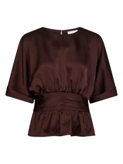 New Annegret Heavy Sateen Bluse, , 36 Dame Bluser & Skjorter