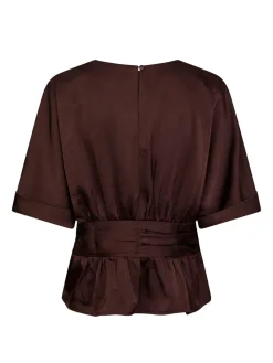New Annegret Heavy Sateen Bluse, , 36 Dame Bluser & Skjorter