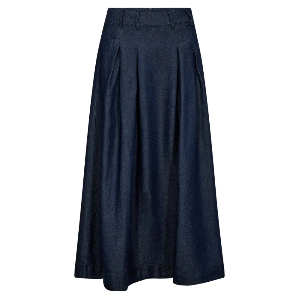 Sale AnyaCC Denim Pleat Nederdel, , S Dame Nederdele