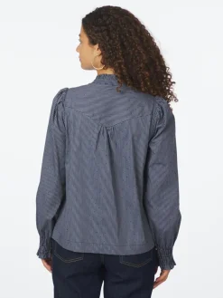Clearance Astrida Stripe Stone Bluse, , 40 Dame Bluser & Skjorter
