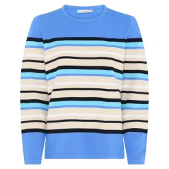 Micha Basic Spring Stripe Striktrøje, , XL-Dame Strik & Sweatshirts