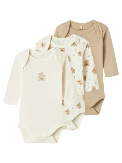 Outlet Bear 3-pak Body, , 68 cm Børn Bodies & Heldragter