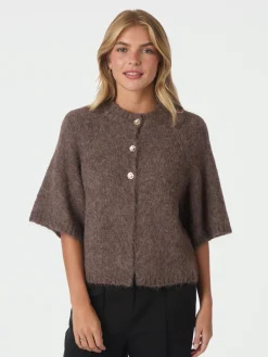 Neo Noir Benuta Fluffy Knit Cardigan, , 38-Dame Strik & Sweatshirts