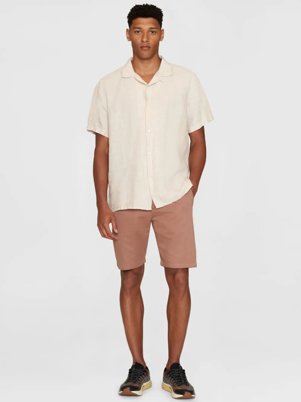 Online Box Shorts Sleeve Linen Skjorte, , L Skjorter