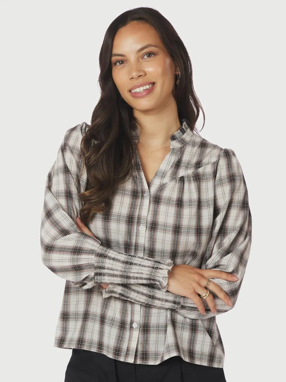 Neo Noir Camisa Big Check Bluse, , 38-Dame Bluser & Skjorter