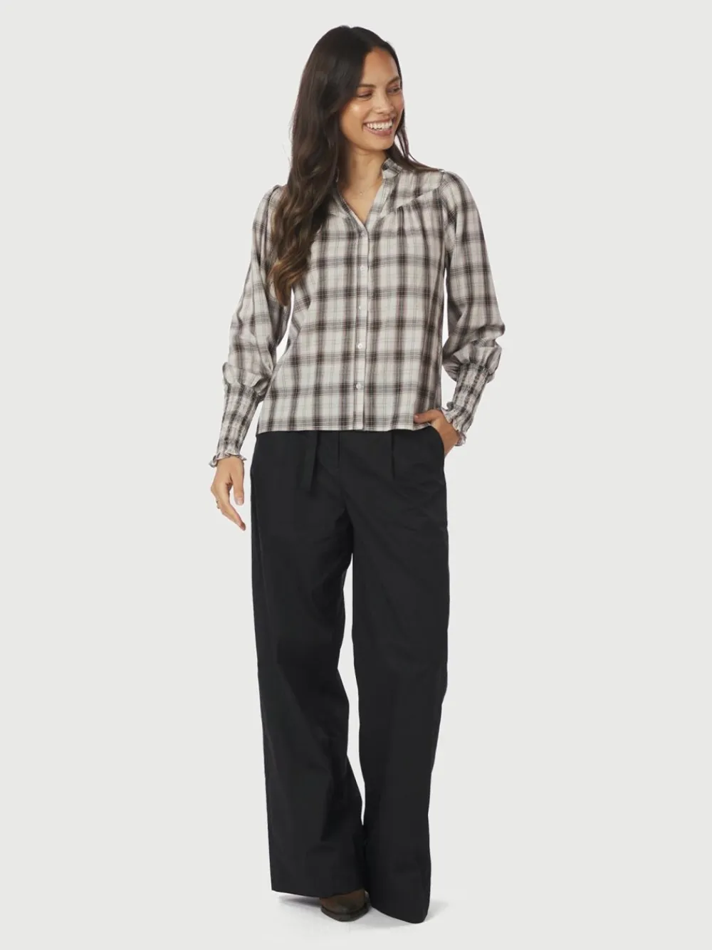 Neo Noir Camisa Big Check Bluse, , 38-Dame Bluser & Skjorter