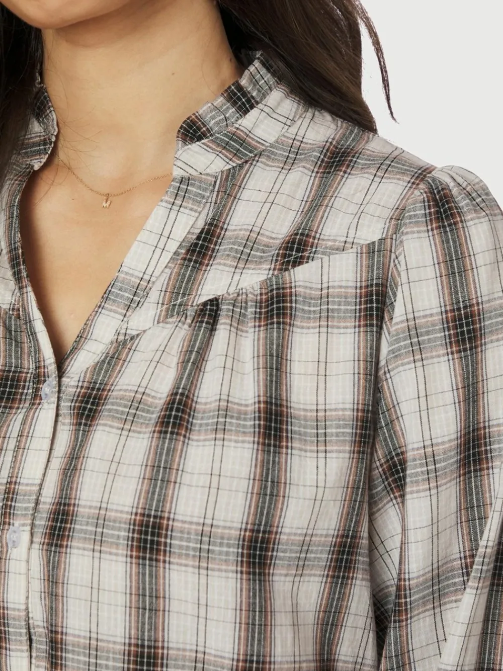 Neo Noir Camisa Big Check Bluse, , 38-Dame Bluser & Skjorter