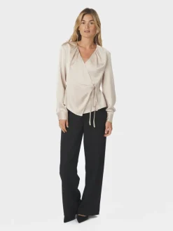 Neo Noir Caprina Heavy Sateen Bluse, , 36-Dame Bluser & Skjorter