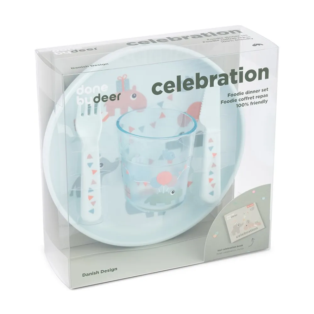 Done by Deer Celebration Foodie Spisesæt,-Børn Tallerkener|Børneservice