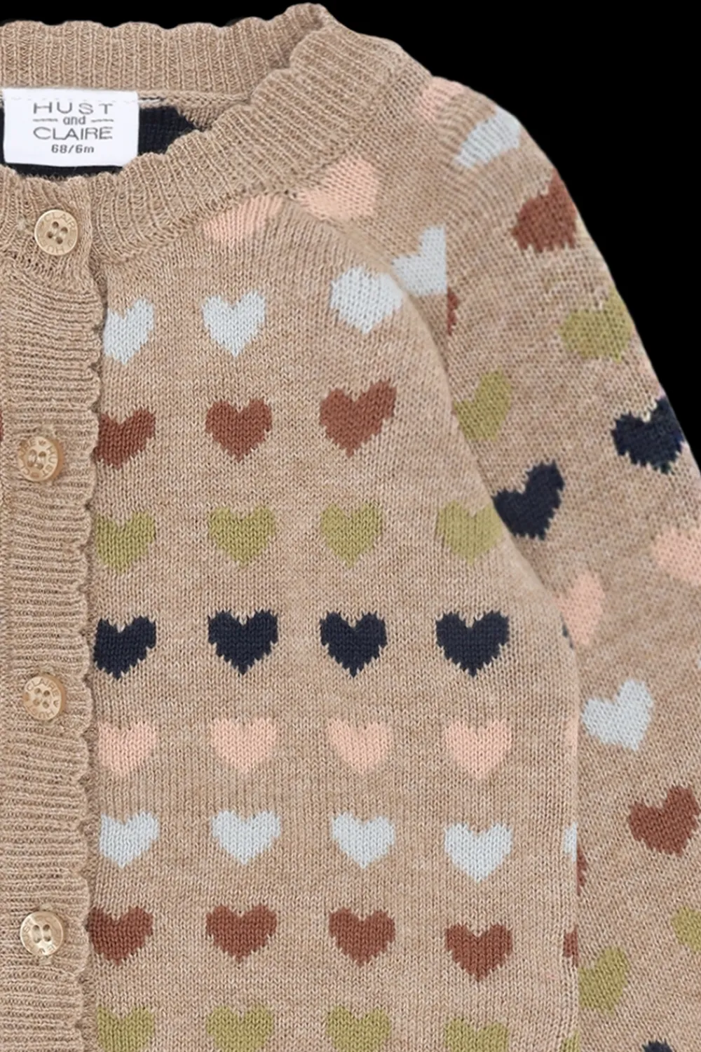 Cilja Winter Heart Cardigan, , 74 cm Børn Cardigans