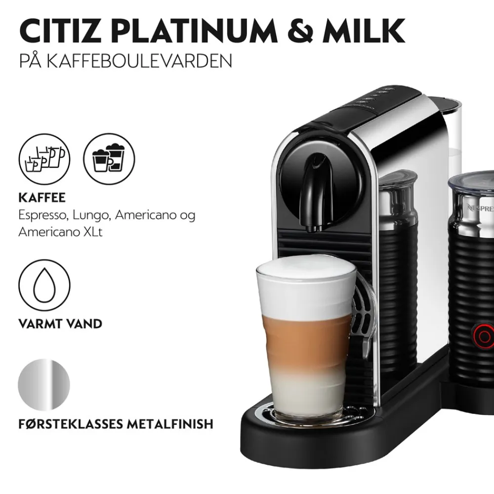 Nespresso Citiz Platinum&Milk Kaffemaskine,- Køkkenmaskiner