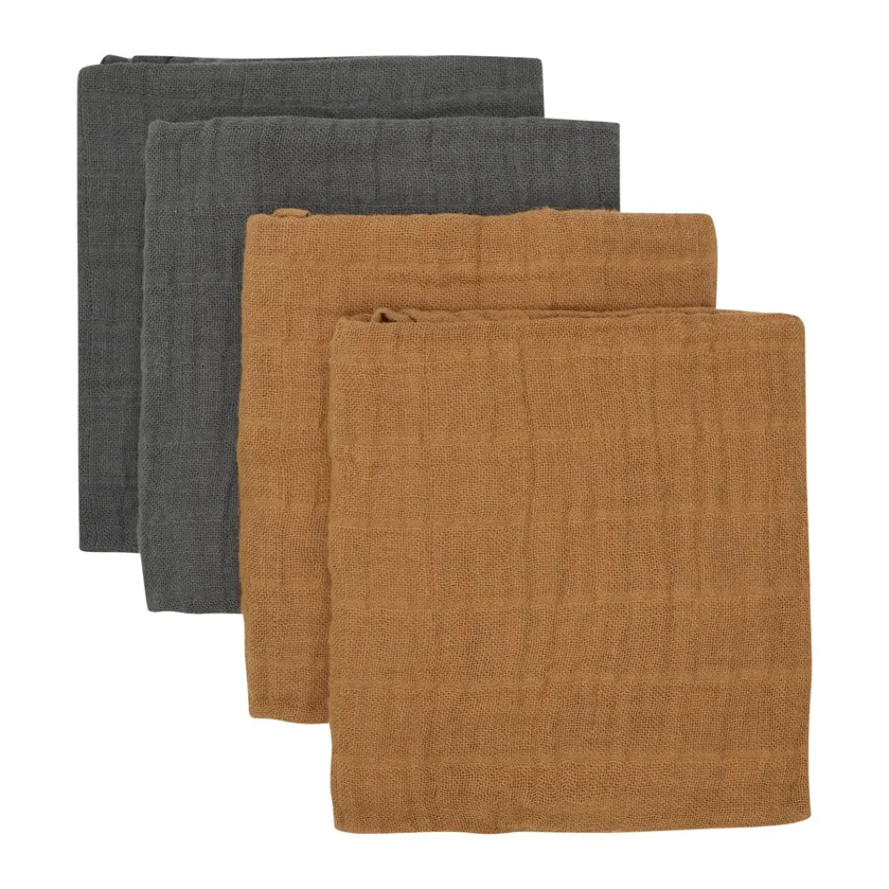 Online Cloth Muslin Solid 4-pak Stofbleer, Børn Hagesmække & Stofbleer