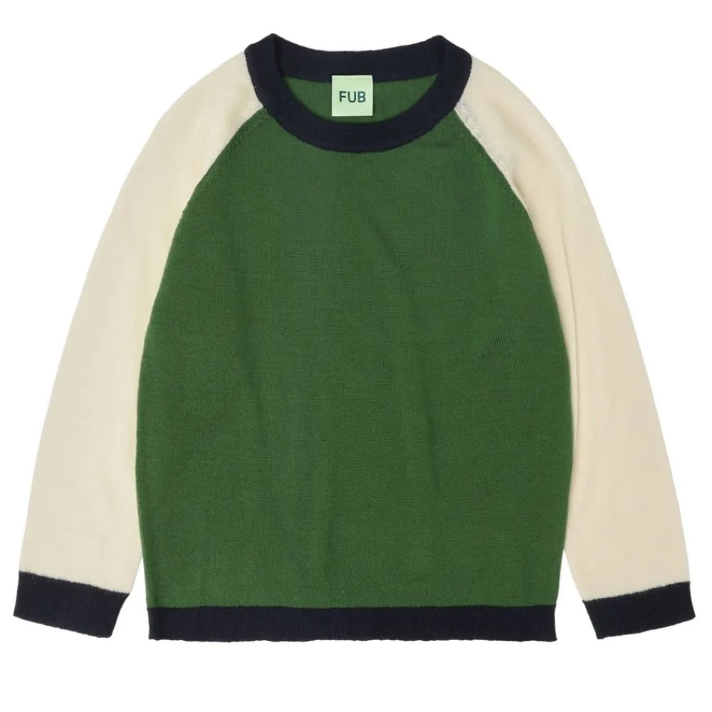 Colour Block Strik Bluse, , 90 cm Børn Bluser