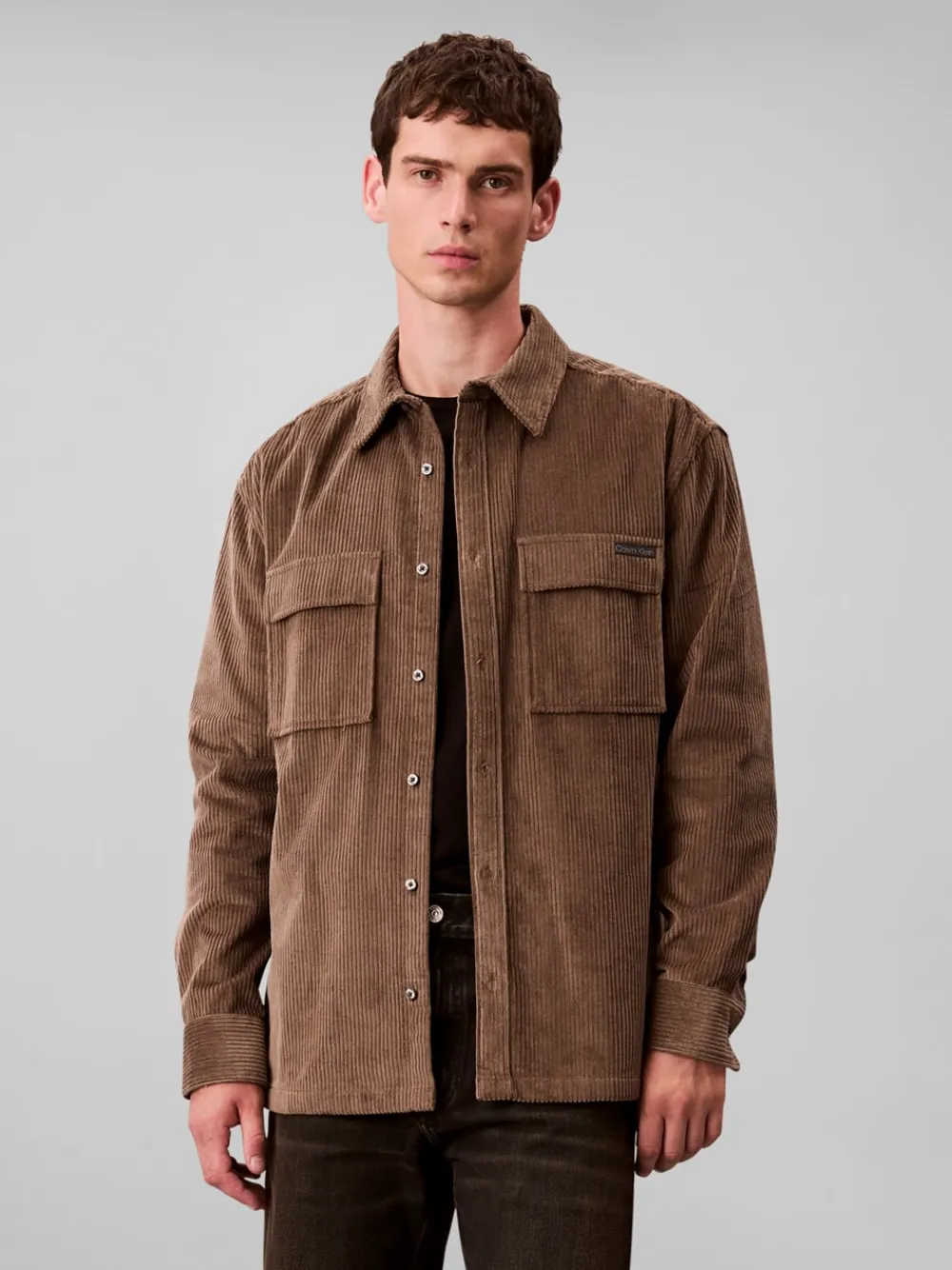 Calvin Klein Jeans Corduroy Pocket Relaxed Overshirt, , L- Overshirts