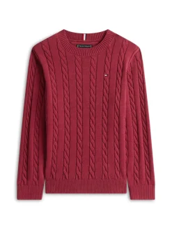 Tommy Hilfiger Cotton Cable Sweater, , 152 cm-Børn Strik & Sweatshirts