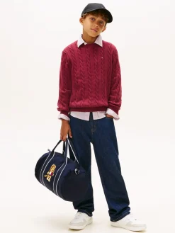 Tommy Hilfiger Cotton Cable Sweater, , 152 cm-Børn Strik & Sweatshirts