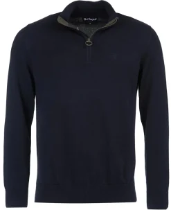 Barbour Cotton Half Zip Striktrøje, , S- Strik