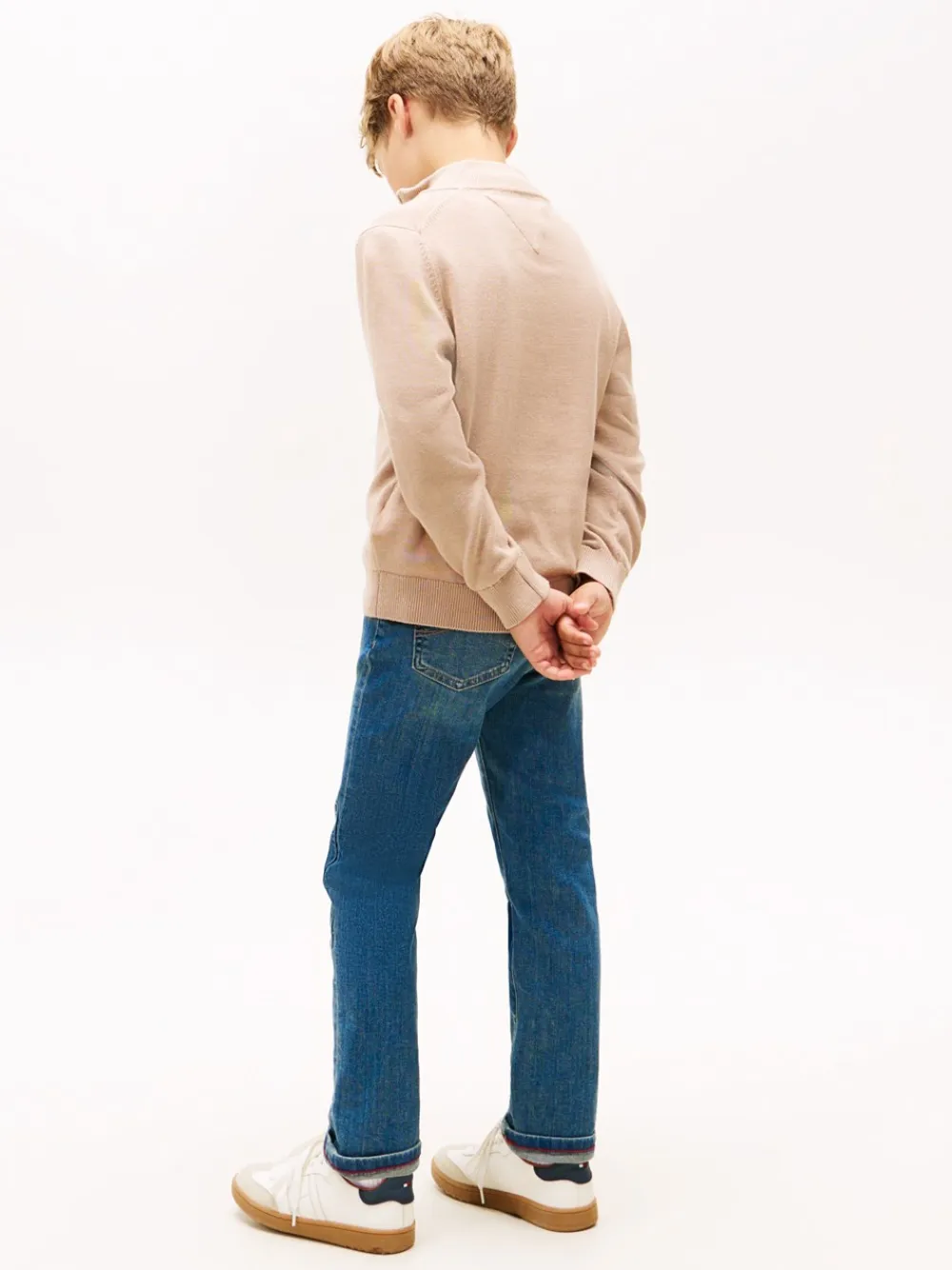 Online Cotton Half Zip Sweater, , 152 cm Børn Strik & Sweatshirts