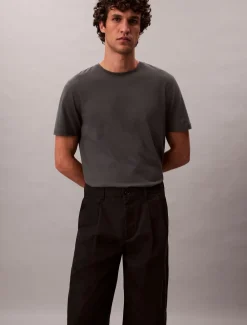 Calvin Klein Cotton Pleated Half Elastic Bukser, , 34- Bukser & Chinos