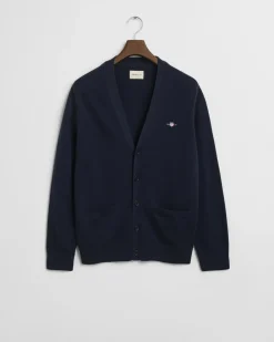 GANT Cotton V-Neck Cardigan, , XXL- Cardigans