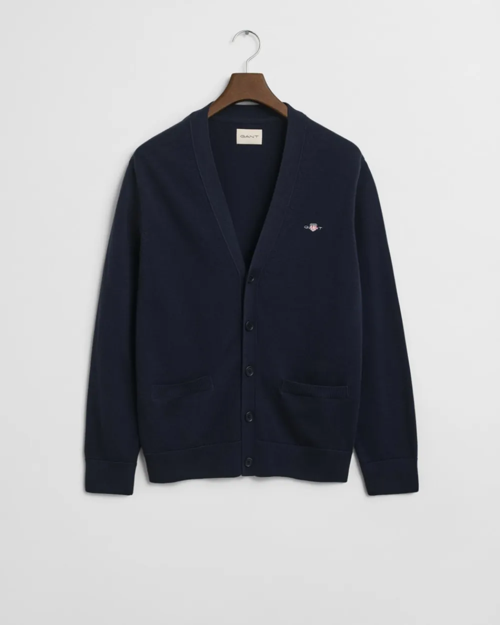 GANT Cotton V-Neck Cardigan, , XXL- Cardigans
