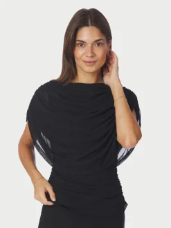 Neo Noir Cottuna Drapy Mesh Top, , 36-Dame Bluser & Skjorter