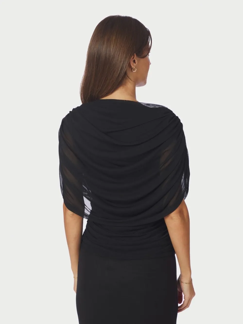 Neo Noir Cottuna Drapy Mesh Top, , 36-Dame Bluser & Skjorter