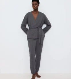 Discount Cozy Comfort Quilted Robe Bluse, , 44 Dame Loungewear