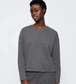 Discount Cozy Comfort Quilted Sweater, , 44 Dame Loungewear