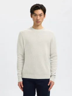 Selected Homme Dane Structure Crew Neck Striktrøje, , L- Strik