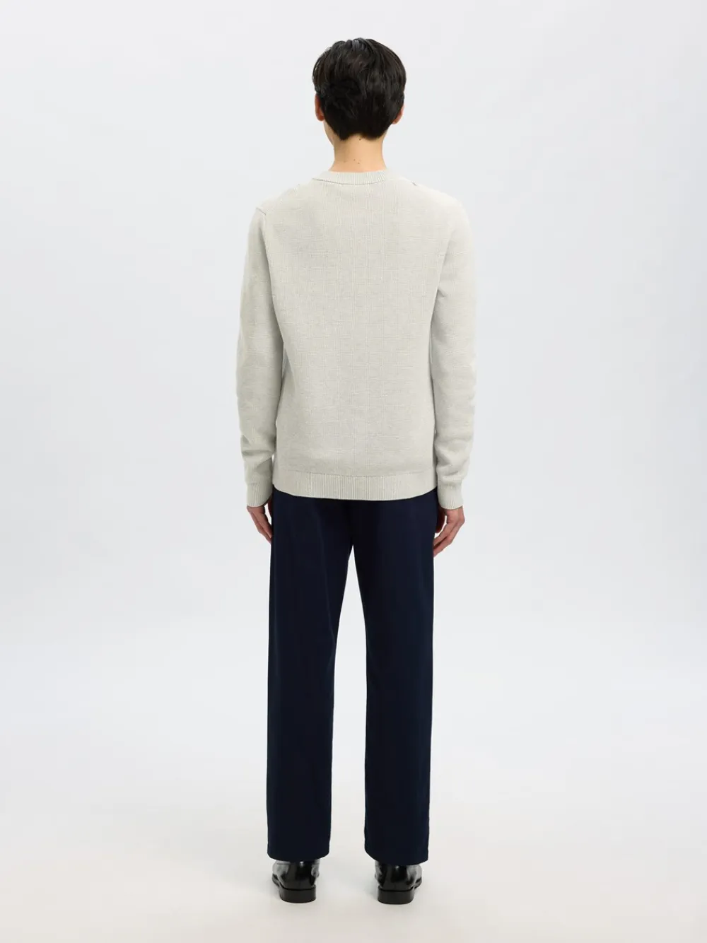 Selected Homme Dane Structure Crew Neck Striktrøje, , L- Strik