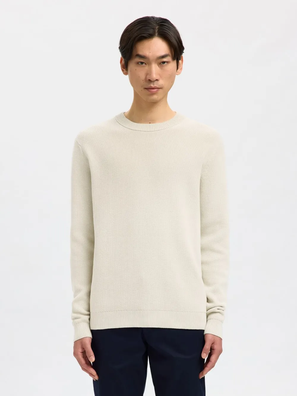 Outlet Dane Structure Crew Neck Striktrøje, , L Strik