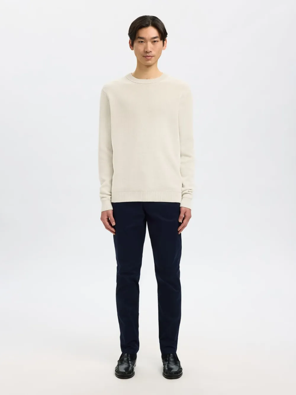 Outlet Dane Structure Crew Neck Striktrøje, , L Strik
