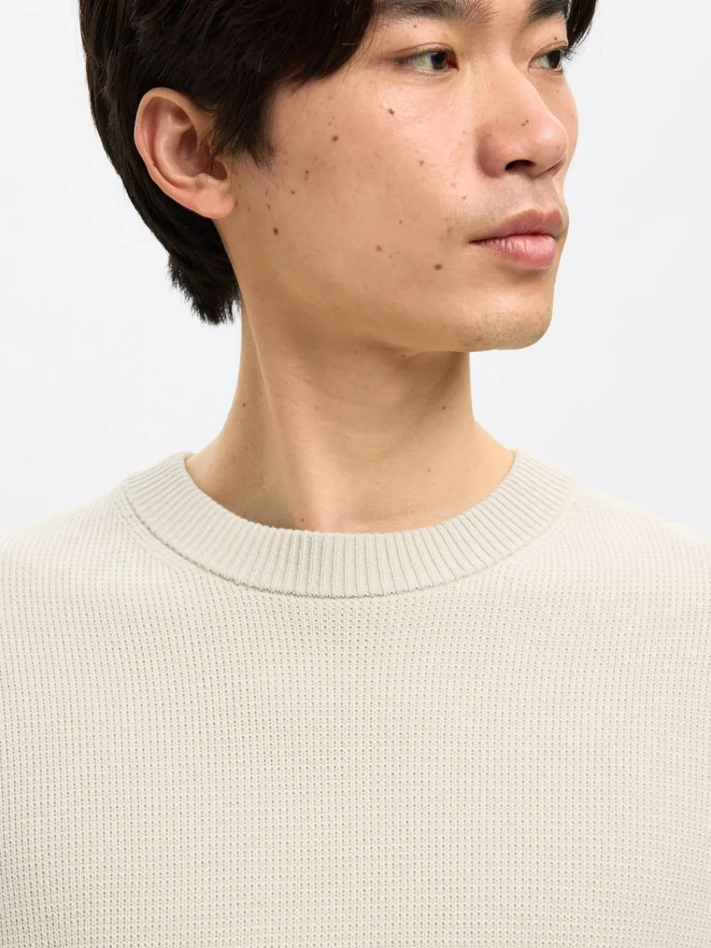 Outlet Dane Structure Crew Neck Striktrøje, , L Strik