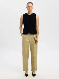 Selected Women Darla Knit Button Vest, , L-Dame Veste