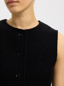 Selected Women Darla Knit Button Vest, , L-Dame Veste