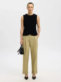 Selected Women Darla Knit Button Vest, , L-Dame Veste
