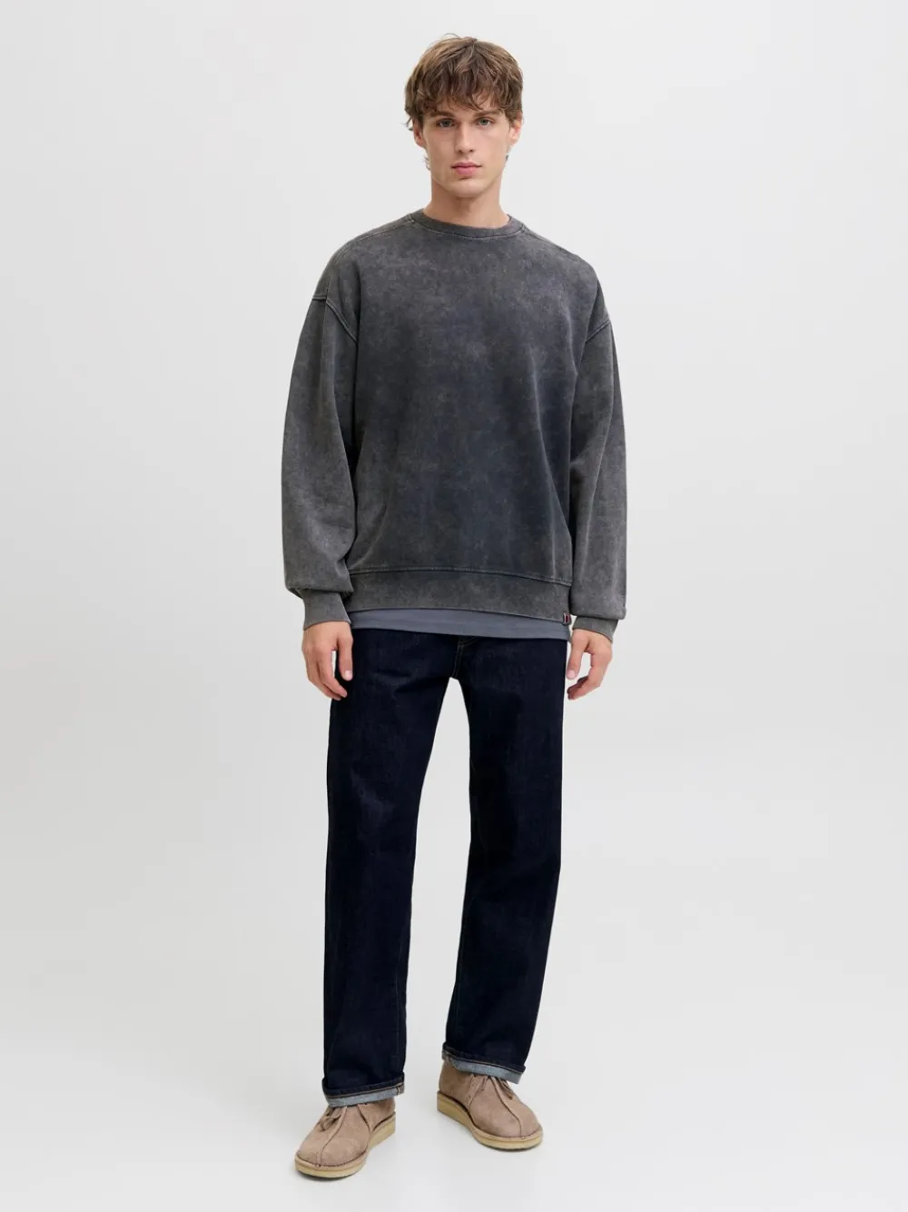 R.D.D. Royal Denim Division Dawson Overdye Crew Neck Sweatshirt, , XXL- Sweatshirts & Trøjer