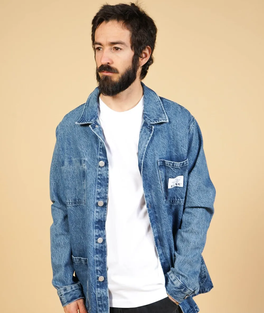 ELSK Denim Overshirt, M- Overshirts