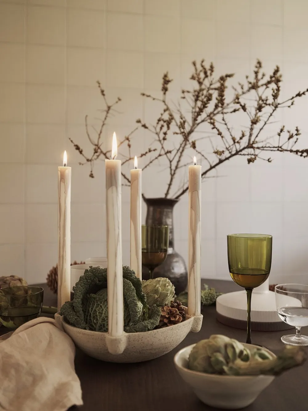 Clearance Dryp 2-pak Stearinlys, Lysestager & Lys