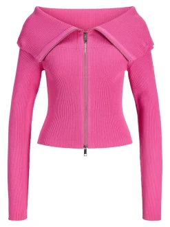 JJXX Edith Zipper Cardigan, , XS-Dame Cardigans