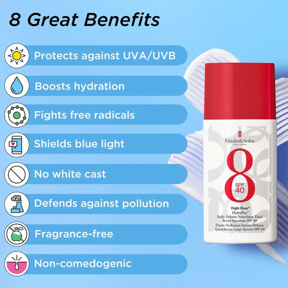 Eight Hour HydraPlay™ Daily Defense Nourishing Fluid, , 50 ml Solbeskyttelse