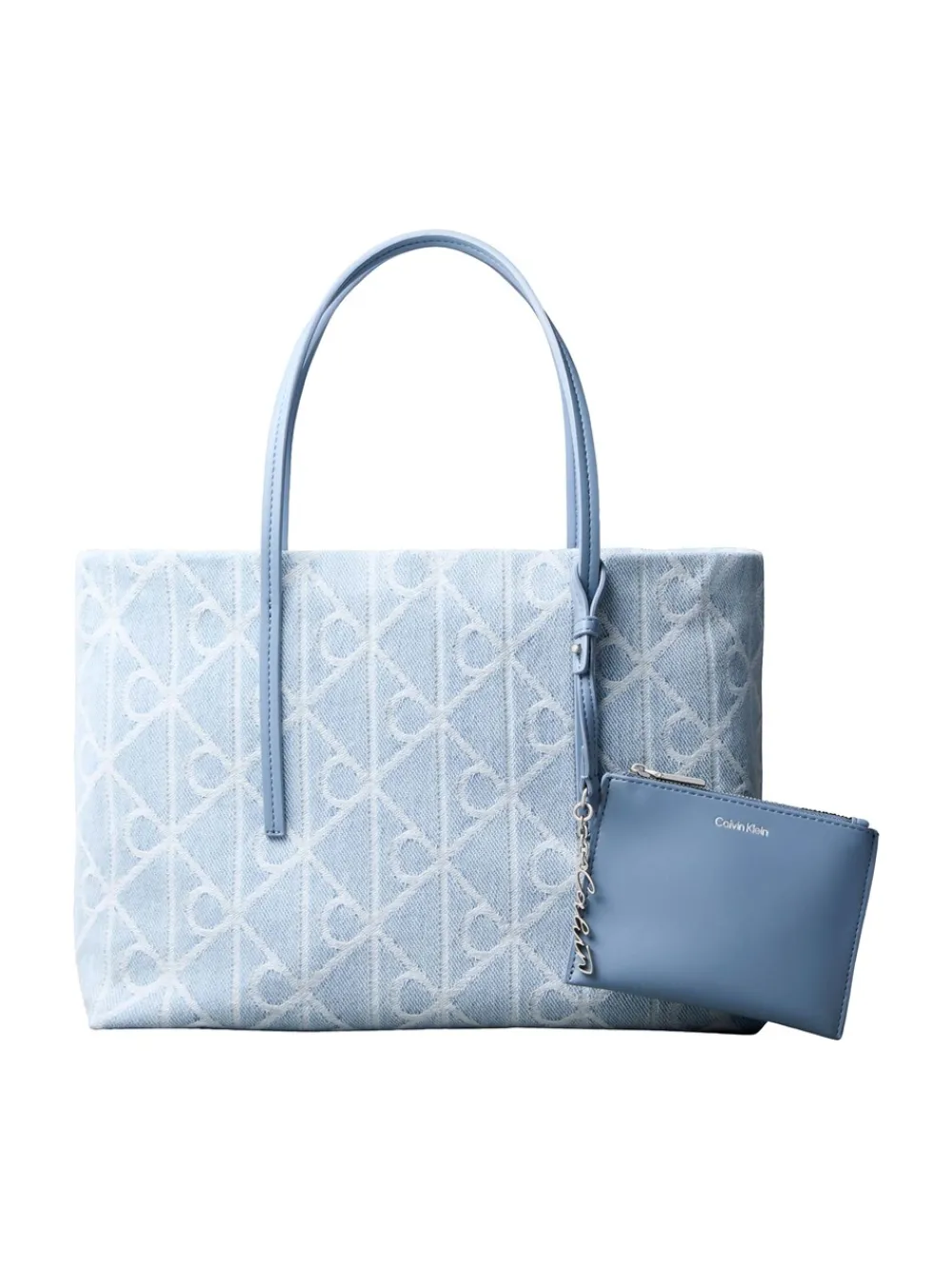 Calvin Klein Emblem Denim Small Tote Bag,-Dame Shoppere