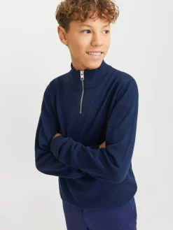 Outlet Emil Half Zip Striktrøje, , 164 cm Børn Strik & Sweatshirts