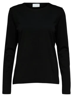 Selected Women Essential Langærmet T-shirt, , M-Dame T-Shirts & Toppe